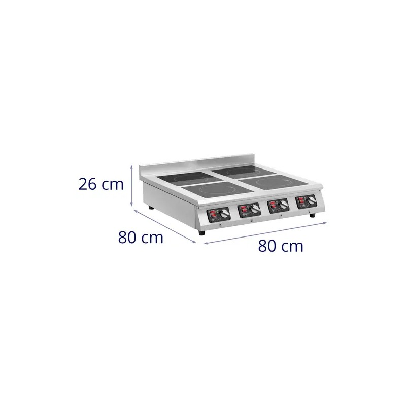 Royal Catering induktiokeittotaso, 4 x 3500 W, 4 x 20 cm, ajastin