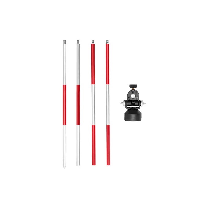 Miniprisma ja 1,26 m tanko, Ø 3,5 cm, hopeinen