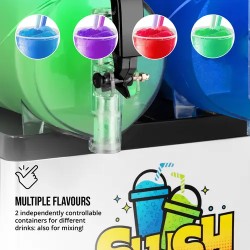 Royal Catering Slush-kone 2 x 12 l LED-valaistuksella