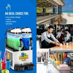 Royal Catering Slush-kone 2 x 12 l LED-valaistuksella