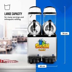 Royal Catering Slush-kone 2 x 12 l LED-valaistuksella