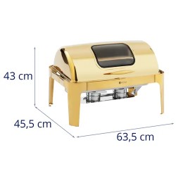 Royal Catering Chafing Dish GN 1/1 9 l kultainen ruokalämmitin näkymällä
