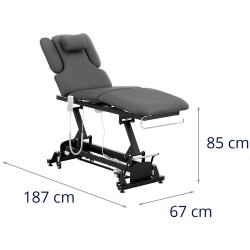 Sähköinen hierontapöytä 3 moottoria 300 W 185 x 67 cm musta/harmaa