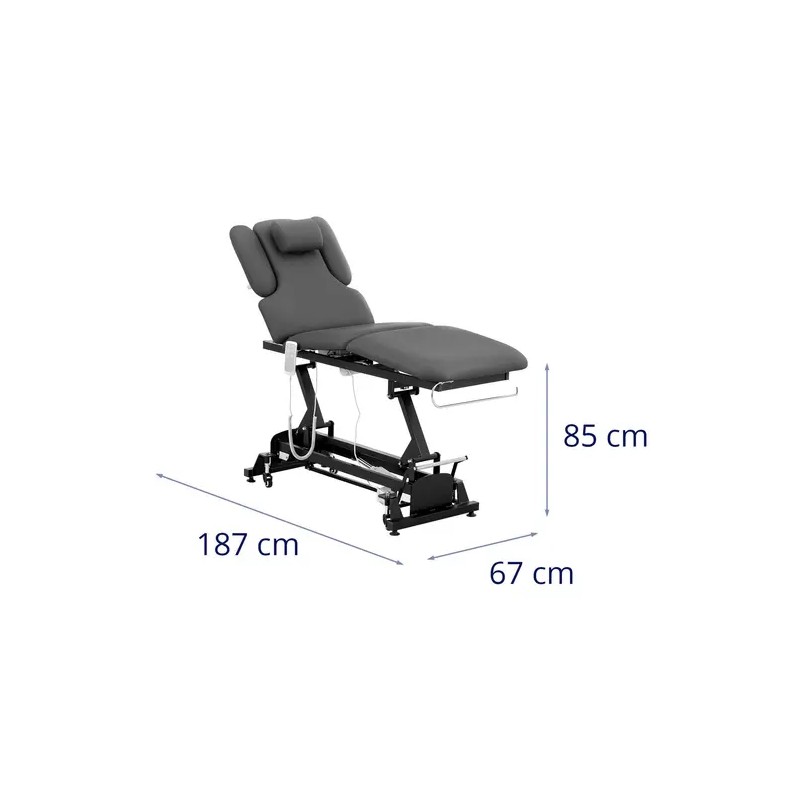 Sähköinen hierontapöytä 3 moottoria 300 W 185 x 67 cm musta/harmaa