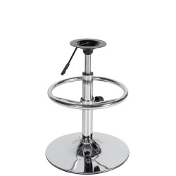 Pyöreä säädettävä baarijakkaran runko krominvärisellä metallilla