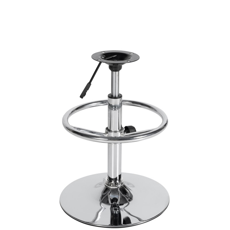 Pyöreä säädettävä baarijakkaran runko krominvärisellä metallilla