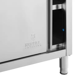 Royal Catering ECO ruostumattoman teräksen työpöytäkaappi 180 x 60 cm, 500 kg, reunalistalla