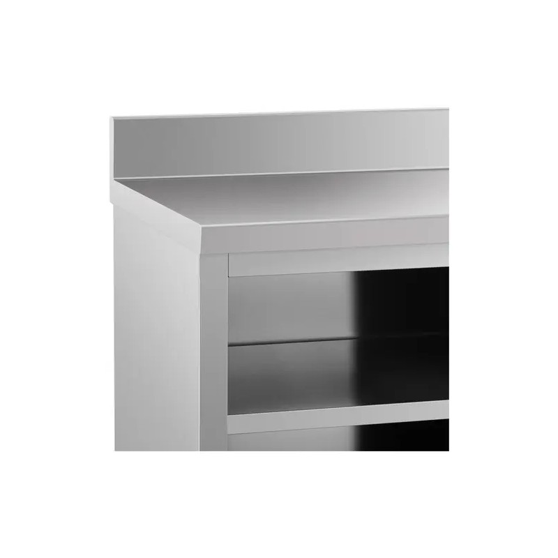 Royal Catering ECO ruostumattoman teräksen työpöytäkaappi 180 x 60 cm, 500 kg, reunalistalla
