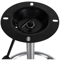 Pyöreä säädettävä baarijakkaran runko krominvärisellä metallilla