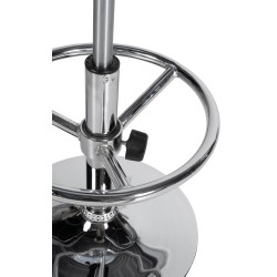 Pyöreä säädettävä baarijakkaran runko krominvärisellä metallilla