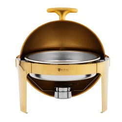 Royal Catering pyöreä ruokalämmitin 6 l kultainen