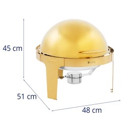 Royal Catering pyöreä ruokalämmitin 6 l kultainen