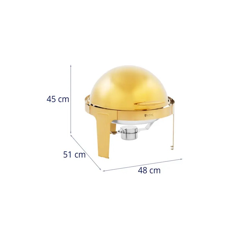 Royal Catering pyöreä ruokalämmitin 6 l kultainen