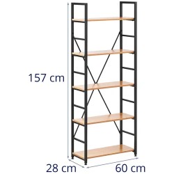 Fromm & Starck kirjahylly 60 x 28 x 150,5 cm, musta 11.2 kg
