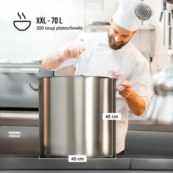 Royal Catering RCST-71LI-E Induktiokattila 70 l, Ø 45 cm, ruostumaton teräs