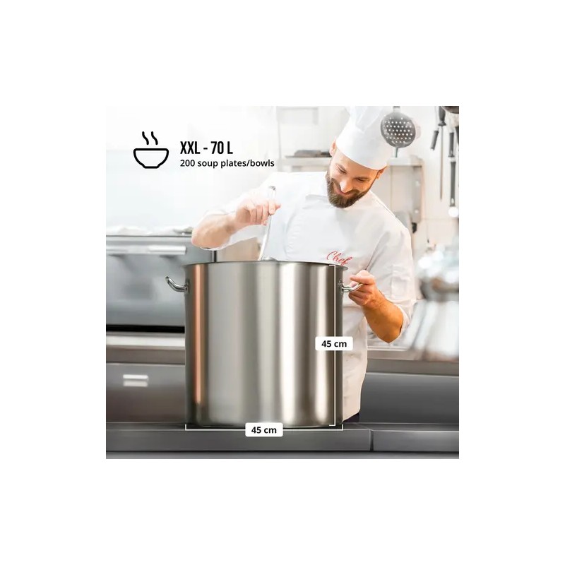 Royal Catering RCST-71LI-E Induktiokattila 70 l, Ø 45 cm, ruostumaton teräs