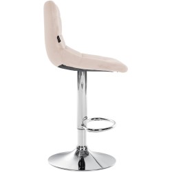 Tyylikäs säädettävä baarijakkara samettipäällysteellä ja jalkatuella