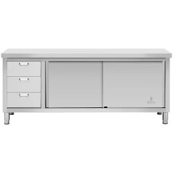 Royal Catering RCSSCB-200X70-S työpöytäkaappi ruostumaton teräs 200 x 70 x 85 cm