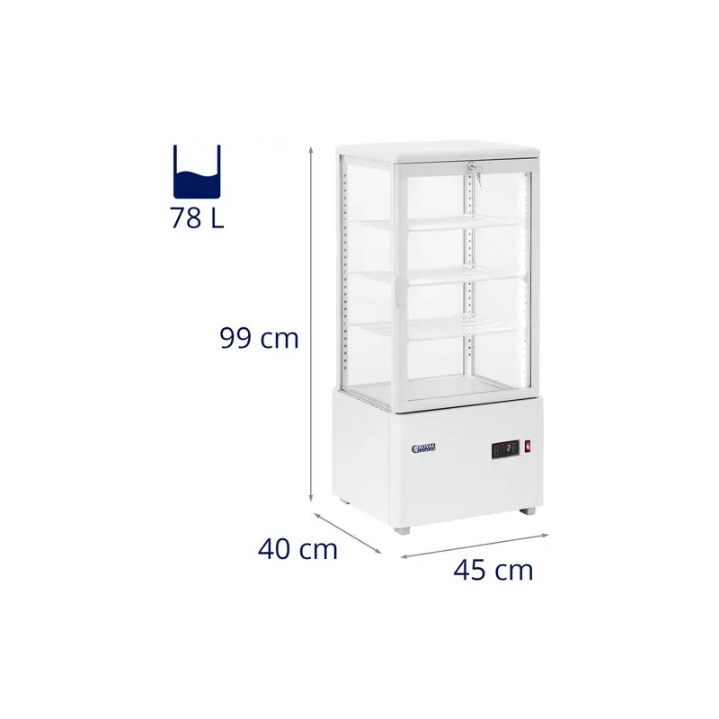 Royal Catering RCCC-78-WT kylmähyllyvitriini 78 l valkoinen