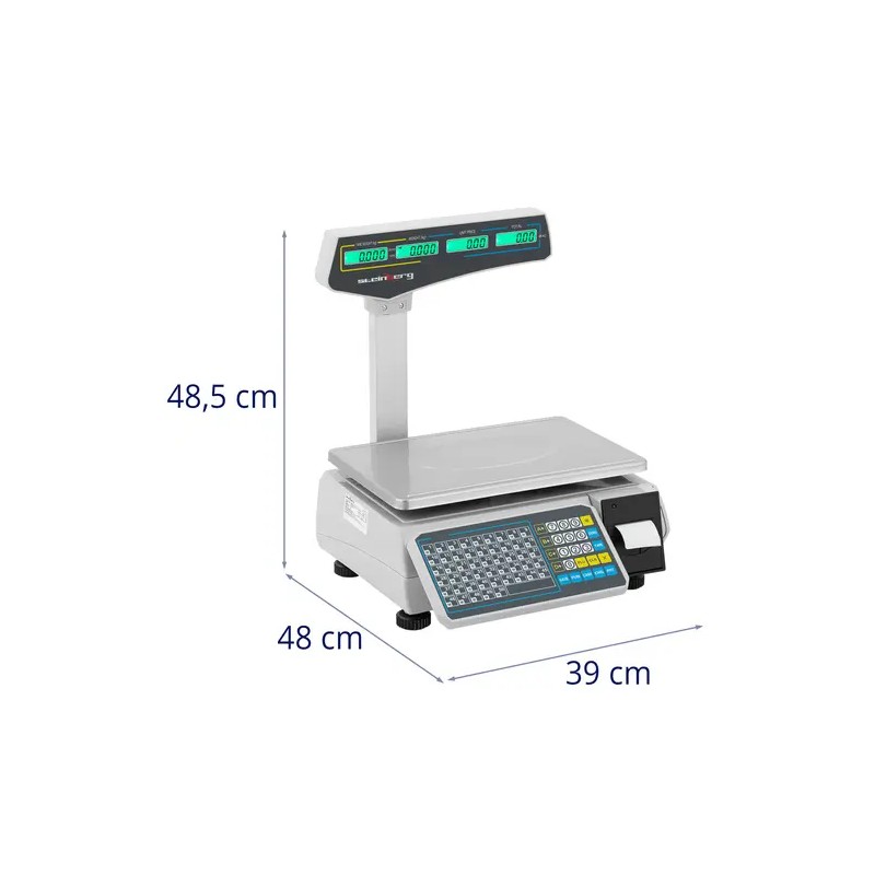 Steinberg Systems Kontrollivaaka 30 kg / 15 g etiketitulostimella 38 x 26,5 cm LCD