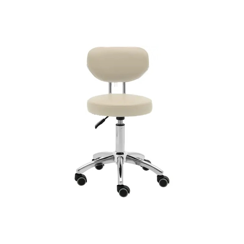 Physa Ascona työjakkara selkänojalla, 46–60 cm, tummanbeige