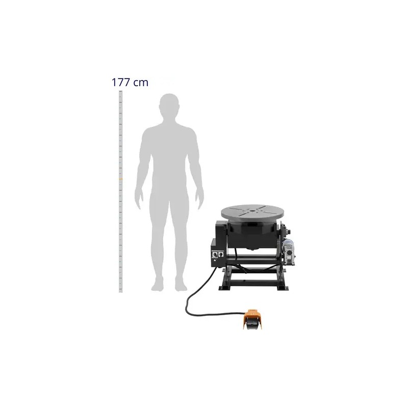 Hitsauspyörityspöytä 500 kg, kallistus -45°–90°, jalkapainin