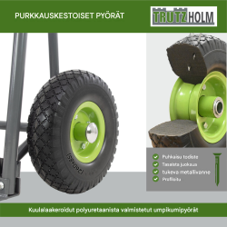 TRUTZHOLM pakettikärry, 250 kg, taitettava, kaksi lastaustasoa, teräsrunko, 112 x 53 x 70 cm