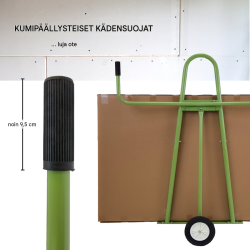 TRUTZHOLM levykärry 300 kg, teräs, kumipäällysteinen alusta, umpikumipyörät, vihreä