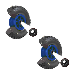 Säkkikärryn pyörät 2 kpl puhkeamaton PU 260 x 85 mm 3 00 4 20 mm akseli 100 kg
