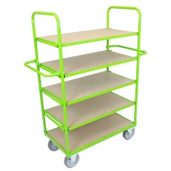 Monitasoinen kuljetusvaunu 600 kg 5 säädettävää tasoa vihreä teräs 144 x 63 x 180 cm