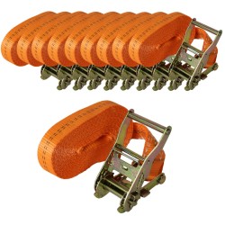 Räikkäliinat 10 kpl oranssi 6 m polyesteri LC 2000 daN