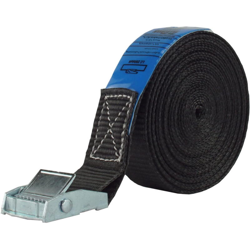 Kuormansidontaliinat 10 kpl, musta, polyesteri, 6 m, 25 mm, 250 daN