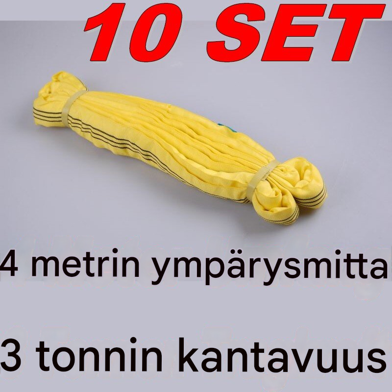 Pyörönostoliinat 10 kpl, 3000 kg, keltainen, polyesteri, 4 m ympäryspituus