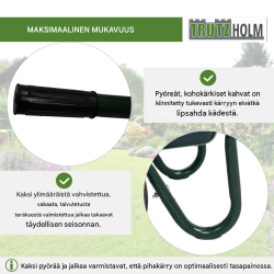 TRUTZHOLM kaksipyöräinen kottikärry 100 l, 160 kg, PU-pyörät teräsvanteilla