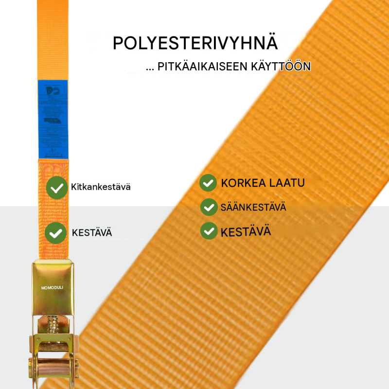 Kuormansidontaliina 2 kpl, räikkä, 6 m, 800 daN, polyesteri, oranssi