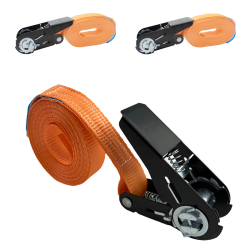 Kuormansidontaliinat 2 kpl oranssi räikkä 4 m 25 mm 800 kg polyesteri