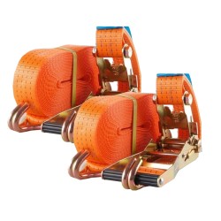 Kuormansidontaliina 2 kpl 10 m 4000 kg oranssi räikkä ja kaksoiskoukut