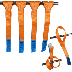 Gurthisilmukat 4 kpl oranssi polyesteri 450 x 35 mm 2 silmukka aukkoa