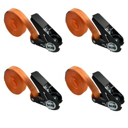 Räikkäliinat 4 kpl oranssi 4 Meter 800 kg 25 mm polyesteri