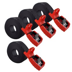Kuormansidontaliina 4 kpl musta punainen 200 cm x 2 5 cm 500 kg