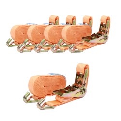 Räikkäliinat 5 kpl 2 osaiset 6 m oranssi polyesteri