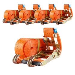 Räikkäliinat 5 kpl 2 osaiset 8 m 4000 daN 50 mm oranssi