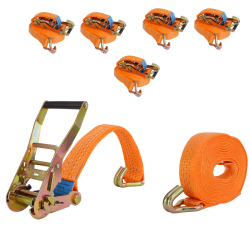 Räikkäliinat 5 kpl 6 m 3000 daN 35 mm polyesteri oranssi