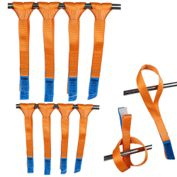 Kiinnityssilmukat 8 kpl kaksilenkkiset 1750 daN 450 mm oranssi polyesteri