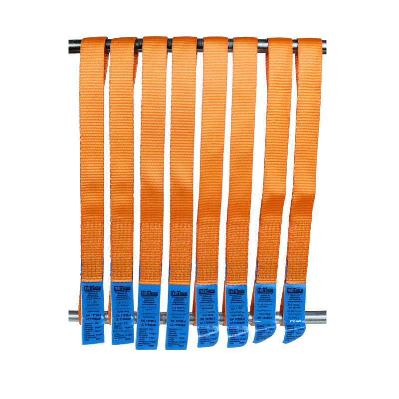Kiinnityssilmukat 8 kpl, kaksilenkkiset, 1750 daN, 450 mm, oranssi, polyesteri