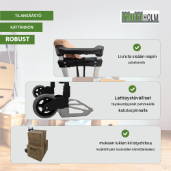Taitettava alumiininen nokkakärry 80 kg, teleskooppirunko, 3 kg