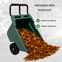 Puutarhakärry 250 kg, 90 l, 98 x 55 x 75 cm, vihreä, 2 x PU-pyörät