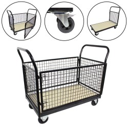 TRUTZHOLM verkkovaunu 500 kg 119 x 67 x 107 cm irrotettavat ritilät jarrulliset pyörät