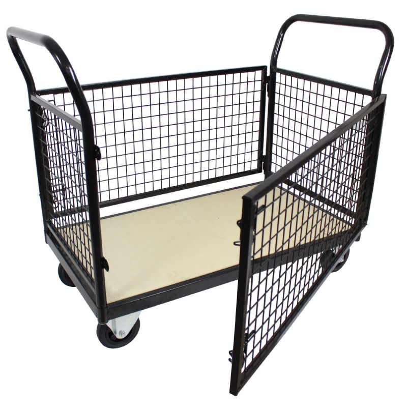 TRUTZHOLM verkkovaunu 500 kg, 119 x 67 x 107 cm, irrotettavat ritilät, jarrulliset pyörät