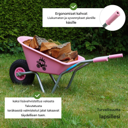 Lasten kottikärryt 20 l, 40 kg, polypropeeni, puhkeamaton PU-pyörä